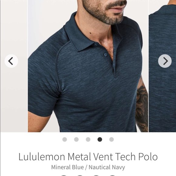 Lululemon Metal Vent Tech Polo mineral blue heathered Men’s Medium - Picture 3 of 16